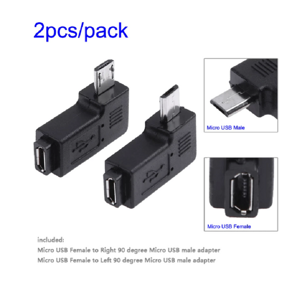 Micro Adapter Usb 90 Degree Female To Male Connector Leftright Angle Cables & Adapters