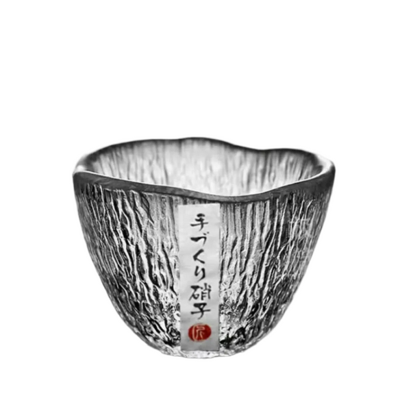 Small Personal Cup Tea Tasting Hammer Patterned Kung Fu Heat Resistant Glass Single Cups & Saucers