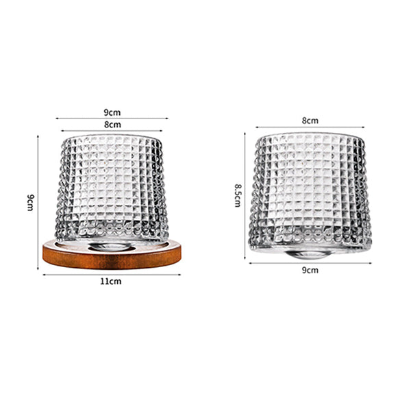 Hand Drawn Rotating Glass Cups Multiple Purpose Whiskey Glasses Glassware & Drinkware