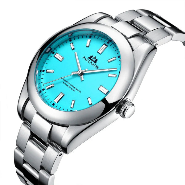 Automatic Watch For Men Mechanical Stainless Steel Luxury Red Yellow Sky Blue Green Colorful Rainbow 41Mm Reloj Hombre Baratos Watches