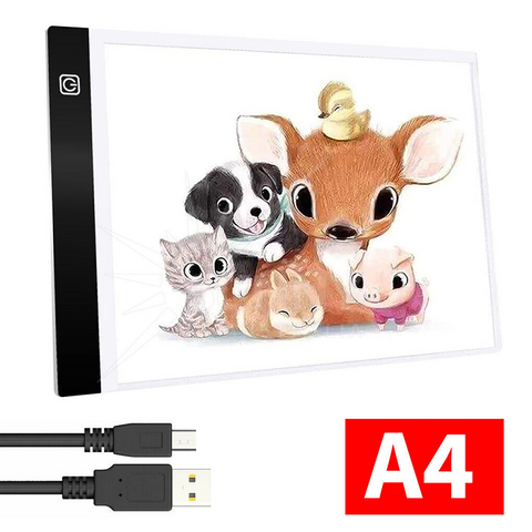 A4 Led Light Pad Dimmable Tracing Board Tablet W Box Stand Painting Copy