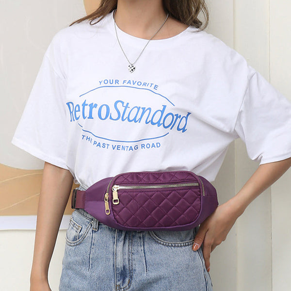 Rhombus Fanny Packs For Women Crossbody Waist Bags Sports Hiking Cycling Running Waist Packs & Bags