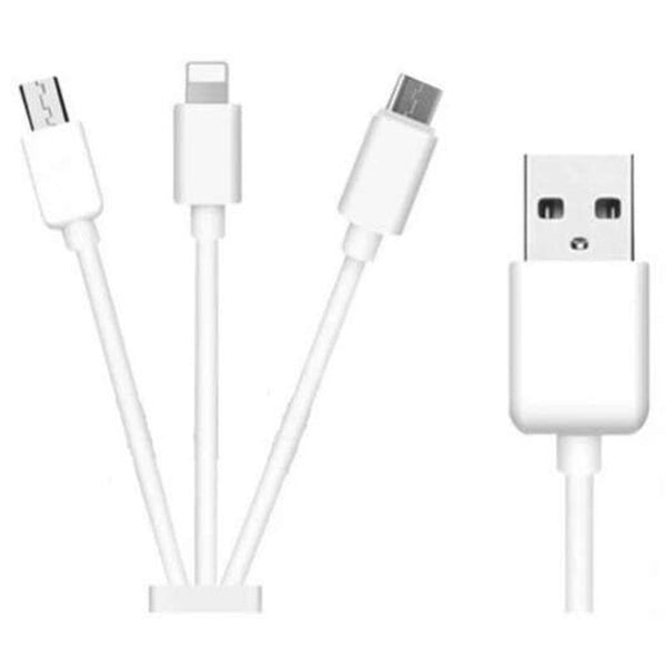 30Cm Usb 2.0 High Speed In 1 Charging Data Cable White Cables & Adapters
