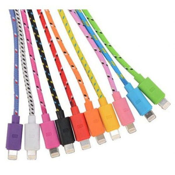 20Cm Woven Design 8Pin Data Sync / Charging Cable Purple
