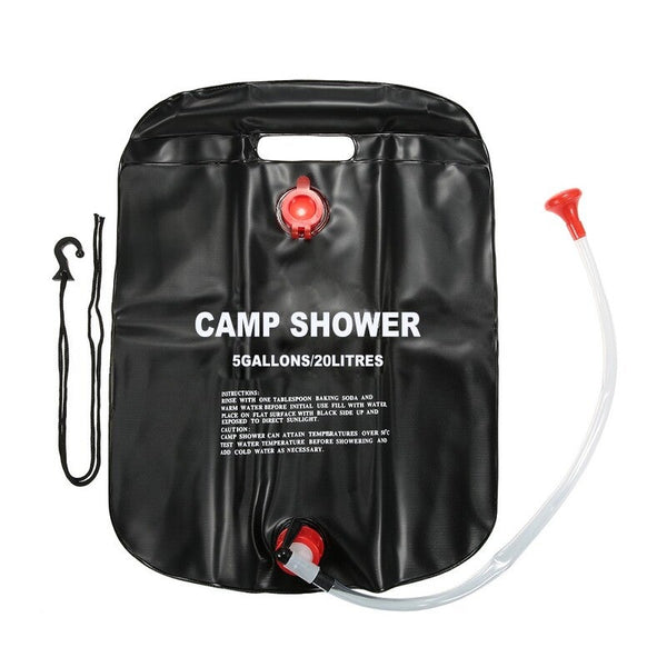 20L Camping Hiking Solar Heated Shower Bag Outdoor Water Portable Showers & Accessories