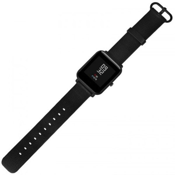 20Mm Double Sided Color Italian Leather Replacement Wristband For Amazfit Black