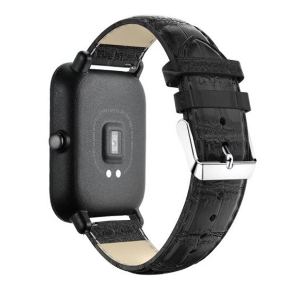 20Mm Replacement Leather Watch Band Strap For Amazfit Bip Youth Black