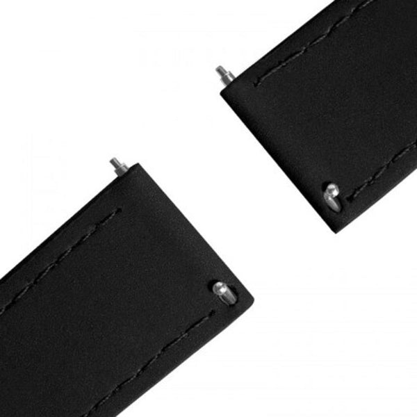 20Mm Retro Matte Leather Quick Release Wristband For Amazfit Black Watch Bands