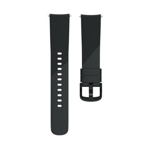 20Mm Soft Silicone Replacement Watch Strap Band For Ticwatch / E Black Watch Bands