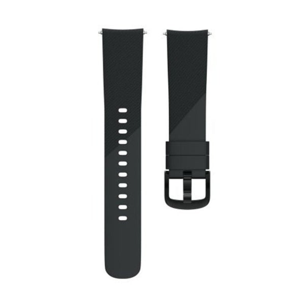 20Mm Soft Silicone Replacement Watch Strap Band For Ticwatch / E Black