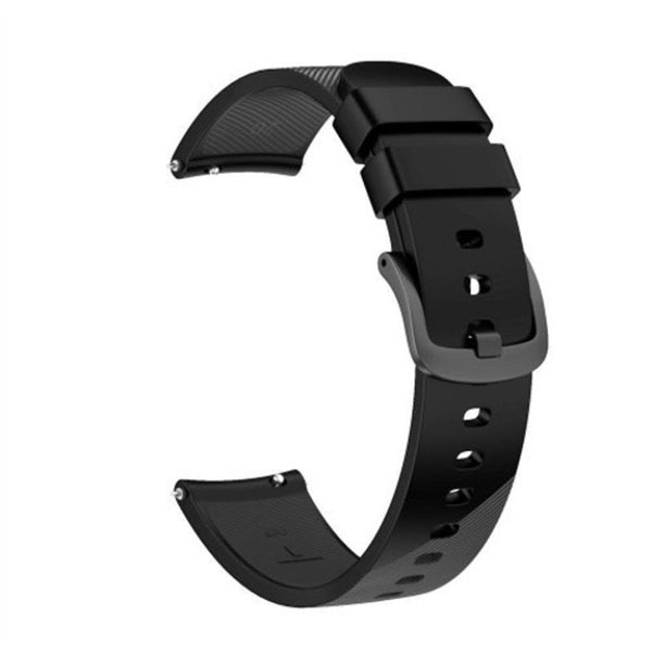 20Mm Soft Silicone Replacement Watch Strap Band For Ticwatch / E Black Watch Bands