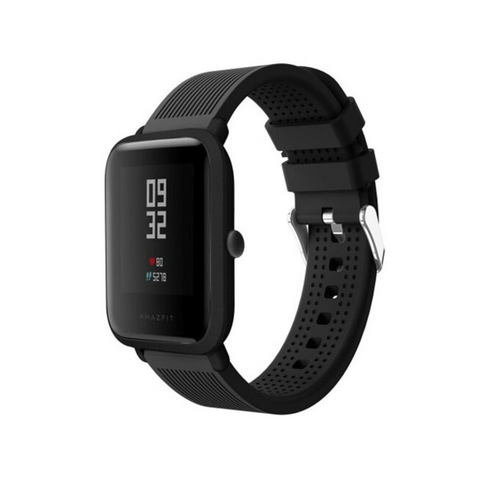 20Mm Soft Silicone Sport Watch Band Strap For Amazfit Bip Youth Black