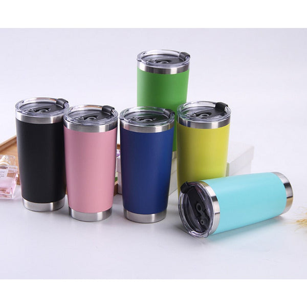 20Oz Creative Portable Car Ice Ba Cup 304 Stainless Steel Insulation Green