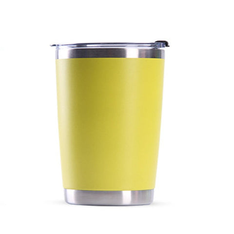 20Oz Creative Portable Car Ice Ba Cup 304 Stainless Steel Insulation Yellow
