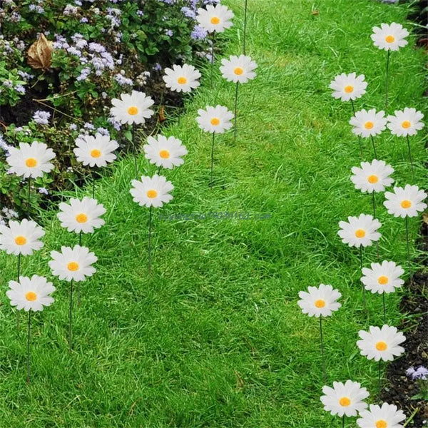 20 Pieces Daisy Flower Garden Stakes Decoration For Indoor And Outdoor Use Lawn Stakes