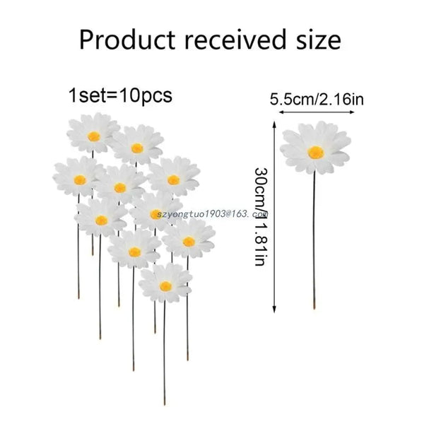 20 Pieces Daisy Flower Garden Stakes Decoration For Indoor And Outdoor Use Lawn Stakes