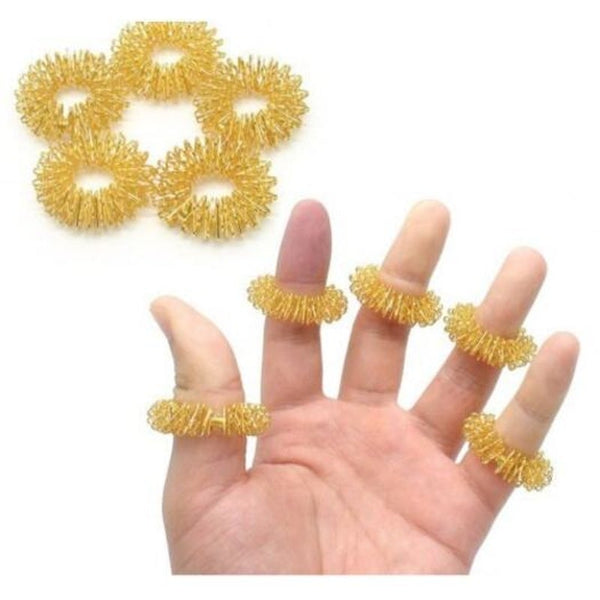20Pcs Finger Massage Ring Acupuncture Care Body Acupressure Massager Silver Massagers
