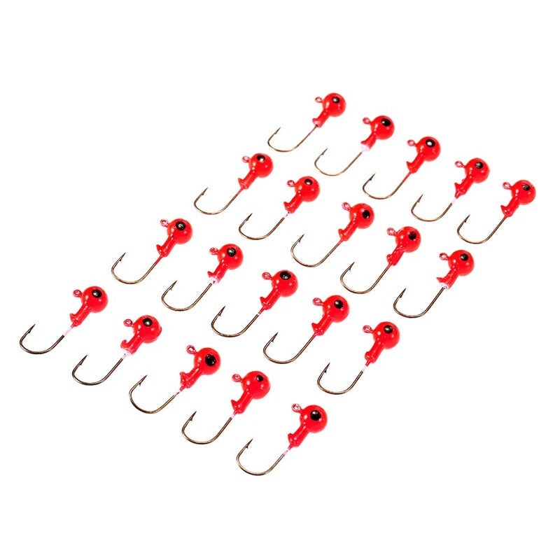 20Pcs Jig Head Fishing Barbed Fish 3.5G 7G 10G 14G Orange Hooks