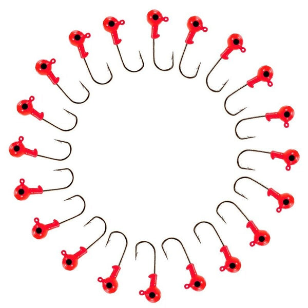 20Pcs Jig Head Fishing Barbed Fish 3.5G 7G 10G 14G Orange Hooks