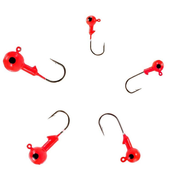 20Pcs Jig Head Fishing Barbed Fish 3.5G 7G 10G 14G Orange Hooks