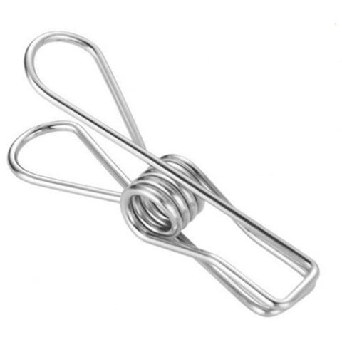 20Pcs Multifunctional Stainless Steel Snacks Storing Clothes Clips Silver