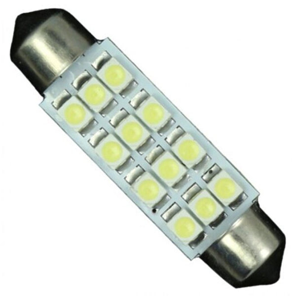 20Pcs Super White 3528 41Mm 12Smd Dome Backup Interior Led Light Bulbs