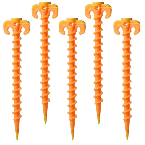 20Pcs Tent Nails 20Cm Spiral Horn Plastic Camping Hiking Pegs Outdoor Activities Yellow Tent & Canopy Accessories