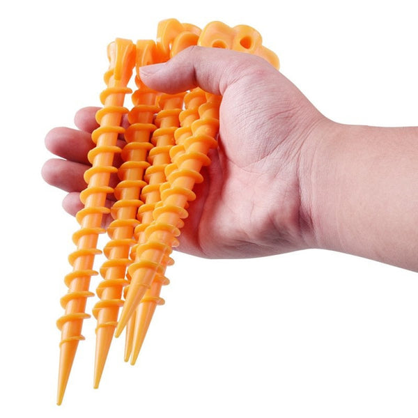 20Pcs Tent Nails 20Cm Spiral Horn Plastic Camping Hiking Pegs Outdoor Activities Yellow Tent & Canopy Accessories