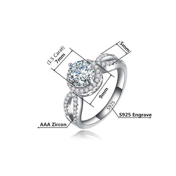 Veile Studios High Grade Trendy Style Zircon Platinum Ring For Women Rings
