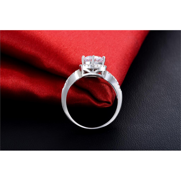 High Grade Trendy Style Zircon Platinum Ring For Women