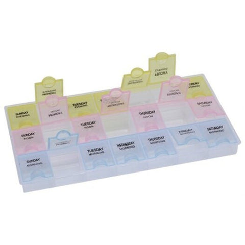 21 Compartments Weekly Medicine Reminder Tablet Storage Box Pill Boxes
