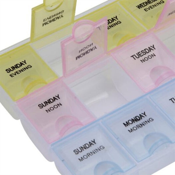 21 Compartments Weekly Medicine Reminder Tablet Storage Box