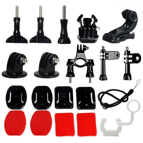21 In Action Camera Accessories Kit For Gopro Hero7 / 6 5 Yi Sj Cameras Black 20Pcs