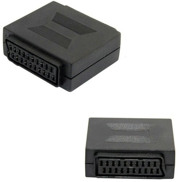 21 Pin Scart Coupler Joiner Adapter Female To Sockets Joint Connector Video Cables & Adapters