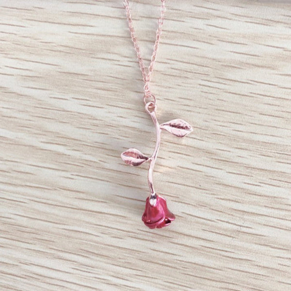 Creative Red Rose Pendant Necklace For Girlfriend Valentine's Day Gift Necklaces & Pendants