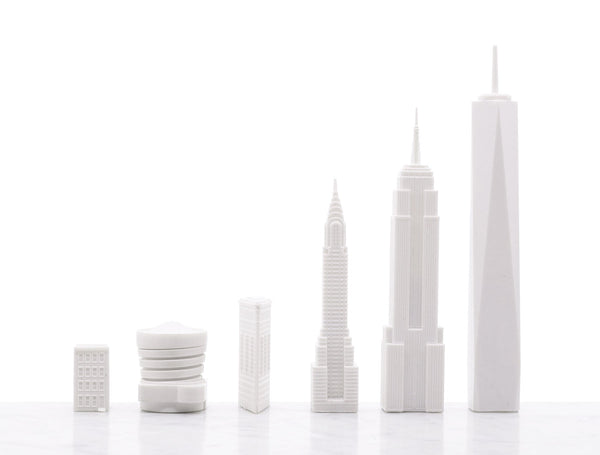 Skyline Chess Vs New York Edition Acrylic Pieces Marble Board Grey White Contemporary Chess