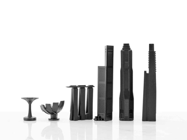 Skyline Chess Singapore Edition Stainless Steel Pieces And Wood Board Set Contemporary Chess