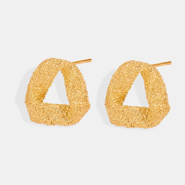Gold Plated Geometric Stud Earrings