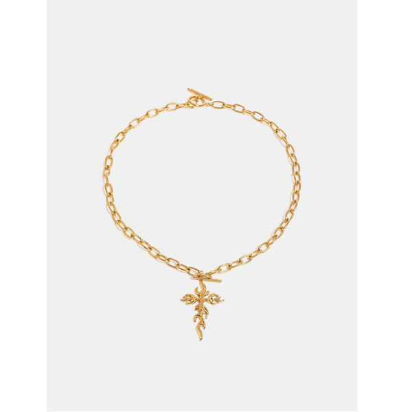 Veile Studios 18K Gold Plated Stainless Steel Cross Necklace Necklaces & Pendants