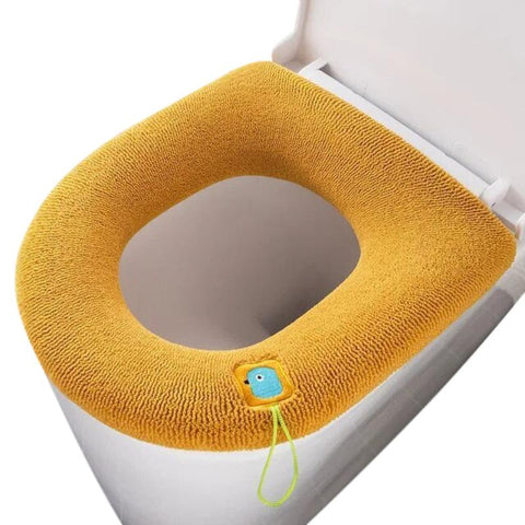 Toilet Seat Cover Yellow Washable Soft Mat Pad Cushion O Shape Bidet Accessory Bath Mats Rugs & Toilet Covers