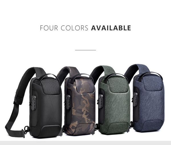 Waterproof Usb Antitheft Bag Men Oxford Crossbody Shoulder Sling Multifunction Bags