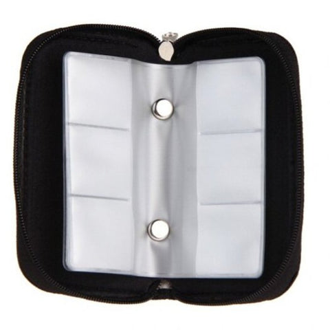 22 Slots Memory Card Storage Case For Cf / Sd Cards Black Memory Card Cases
