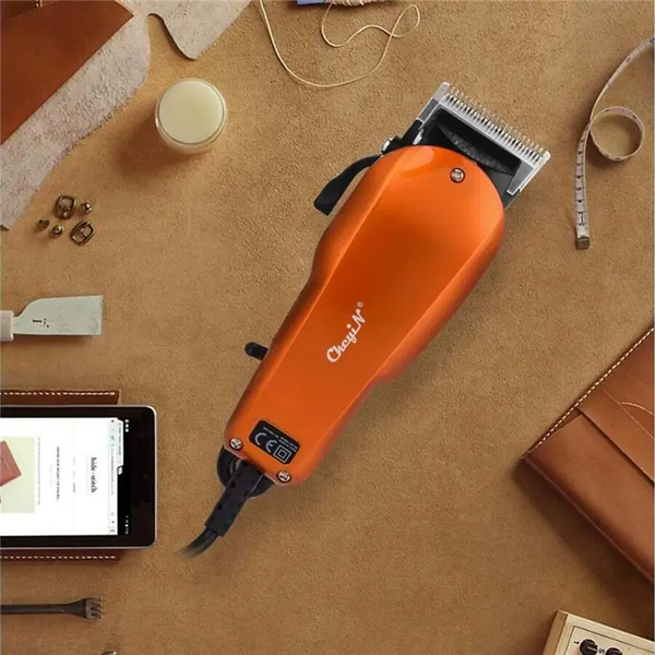 220 240V Household Trimmer Professional Classic Haircut Corded Clipper For Men Cutting Machine With Attachment Combs Orange
