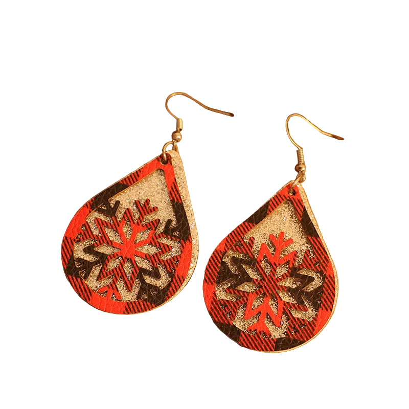 Pu Leather Teardrop Shape Earrings