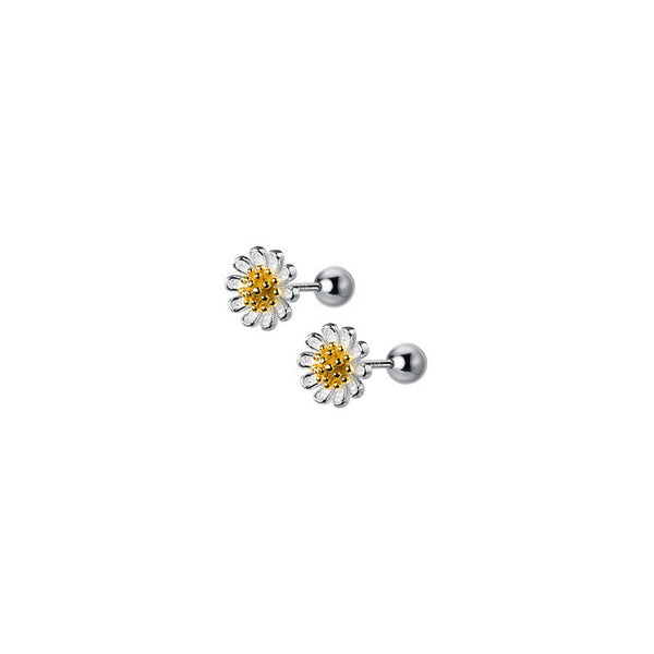 Veile Studios S925 Silver Daisy Flower For Women Simple Korean Fashion Jewellery Earrings