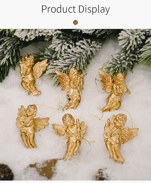 Christmas Decorations Gold And Silver Angel Ornaments Creative New Style Little Doll Hanging Tree Seasonal Decorations