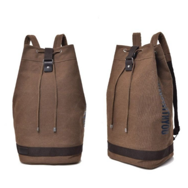 Fashion Casual Canvas Sports Backpack Bucket Bag Travel Mens Bags Backpacks