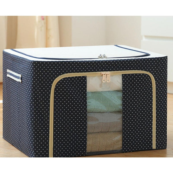 22L Small Steel Frame Storage Box Finishing Quilt Folding Wardrobe Cloth Bag With Lid Storage Bags