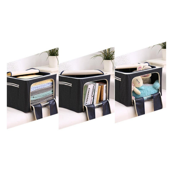 22L Small Steel Frame Storage Box Finishing Quilt Folding Wardrobe Cloth Bag With Lid Storage Bags