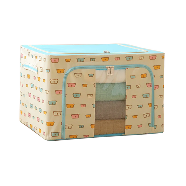 22L Small Steel Frame Storage Box Finishing Quilt Folding Wardrobe Cloth Bag With Lid Storage Bags